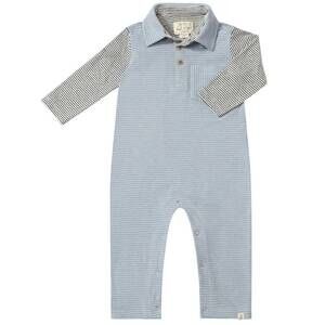 NEW ME & HENRY kids' arlington polo romper in blue
